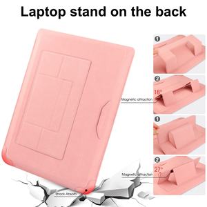 Funda para Portátil de Alta Calidad al por Mayor de Fábrica, OEM/ODM, Bolsa de Cuero PU, Ángulo Ajustable con Soporte, 14'', Rosa - Product Image 4
