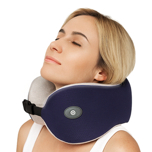Màu Đen Rắn Màu OEM Bán Buôn Du Lịch Cổ Gối Massager Xách Tay Hình Chữ U Bộ Nhớ Bọt Nhào USB Có Thu Phí Massage Gối - Product Image 1