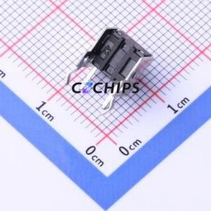 YTS-D009-2E Tactile Switch Through hole Component (THT) Switch Single Pole Single Throw Round Button 2.6N Right Angle Insert - Product Image 2