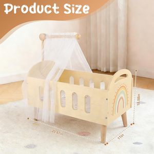 Baby Doll Bunk Beds Doll <strong>Cribs</strong> for 18 Inch Dolls Wooden Doll Beds <strong>Cribs</strong> Fits <strong>American</strong> Girls (Wood 2 Pcs Beds) - Product Image 3