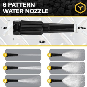 Manguera de agua para jardín de acero inoxidable con pistola pulverizadora, patrones de pulverización variables para lavado de autos y uso en jardín, 30 pies de longitud - Product Image 5