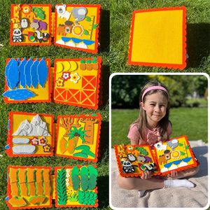 Benutzer definierte Montessori Sensory Felt Aktivität Story Board Vorschule Busy Book Frühes Lernen Tierbuch Lernspiel zeug für Kleinkinder - Product Image 2