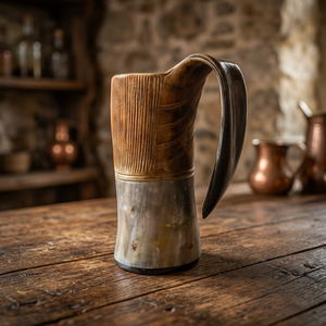 Mug en corne imperméable de style campagnard moderne, léger, écologique, parfait pour le champagne et le vin, idéal pour les voyages et le camping, fait main - Product Image 1