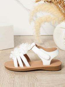 Sandales pour enfants, été 2025, nouvelle mode, sandales en cuir blanches de style romain pour filles, plage - Product Image 3