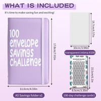 Carnet de budget avec enveloppes pour économiser de l'argent pendant 100 jours, reliure à feuilles mobiles, couverture en simili cuir - Cadeaux pour le défi des 100 enveloppes