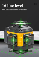 Niveau laser vert rechargeable à lignes croisées avec base magnétique et auto-nivellement électronique pour usage industriel, bricolage, cloisons sèches et domestique