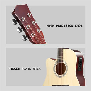 <span class=keywords><strong>Guitare</strong></span> acoustique cutaway Huasheng 41 pouces en tilleul avec égaliseur 7545 et accessoires – Prix usine - Product Image 5