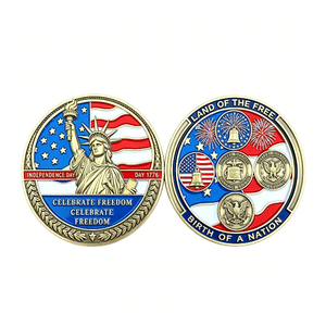 Medalla Conmemorativa del Día de la Independencia, Chapada en Oro, de Aleación de Zinc, Circular, con Tema Patriótico, para Celebrar la Libertad - Product Image 6