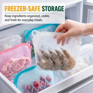 Set di Sacchetti <span class=keywords><strong>in</strong></span> <span class=keywords><strong>Silicone</strong></span> per Alimenti, Riutilizzabili ed Ecologici, per Frutta, Verdura e Snack, Servizio di Campioni Gratuiti - Product Image 5