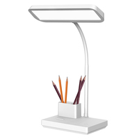 Lampe de bureau LED moderne personnalisable et rechargeable avec porte-stylo, contrôle tactile, intensité réglable, pliable, USB, pour l'étude et la lecture au bureau
