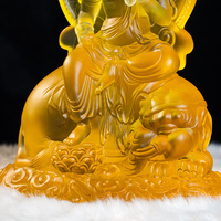ArtFamily Ornement mural bouddhiste personnalisable en cristal gravé fait main, mettant en scène le Bodhisattva Samantabhadra