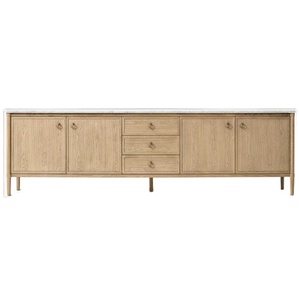 Mueble de TV de Madera Sólida Estilo Americano para Sala de Estar, Consola de Control Multimedia con Almacenamiento - Product Image 1