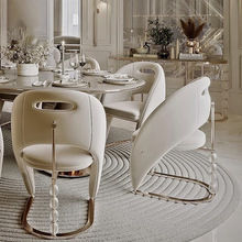 Chaise de salle à manger en acier inoxydable doré, rembourrée en velours, légère, pour la maison, l'hôtel, le bureau et la cuisine – Nouveauté très demandée - Product Image 5
