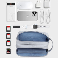 Nouvelle pochette de rangement simple en nylon pour accessoires numériques avec poignée pour téléphone portable, câble de données, chargeur - Étanche, antichoc, anti-poussière