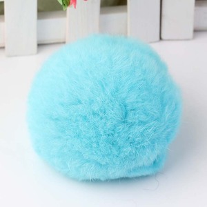 Pompon en fourrure de lapin Rex 8 cm, porte-clés, décoration pour coque de téléphone, accessoire artisanal, matériau pour pendentif - Product Image 3