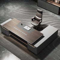 Bureau de direction élégant et moderne IULTRA en forme de L, modulaire, écologique, best-seller, en MDF/MFC, extra large, avec plateau droit