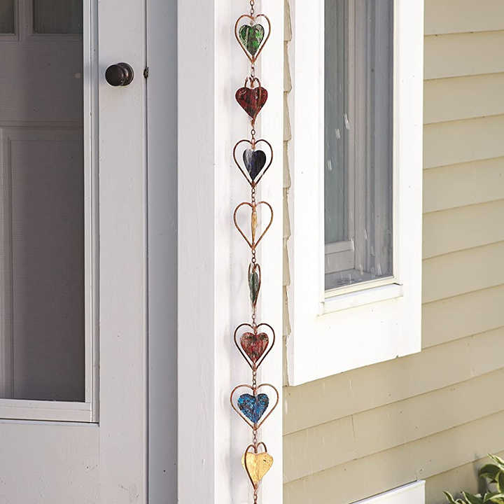 Chaîne De Pluie Décorative Papillon - Métal Cuivré - 89cm - Drainage Gouttière Japonais - Carillon
