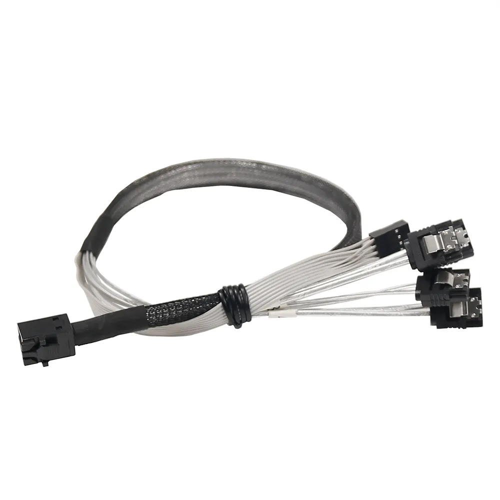 Mini Sas SFF-8643 Om 4 * Sata 7pin Voeding 4pin Kabel Extension Hdd Cable 6 Gb/s Server Moederbord Data kabel Workstation