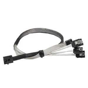 Mini SAS SFF-8643 to 4* SATA 7pin Power Supply 4pin Cable Extension HDD Cable 6GB/S Server Motherboard Data Cable Workstation