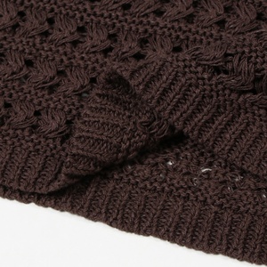 Fabricant de tricots personnalisé <span class=keywords><strong>marron</strong></span> col rond <span class=keywords><strong>sans</strong></span> manches coton acrylique femmes <span class=keywords><strong>pull</strong></span> en tricot crochet - Product Image 6