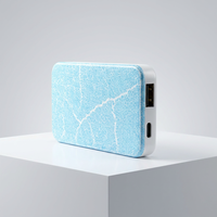 Chargeur de téléphone portable 20W, charge rapide, chargeur ultra-fin, chargeur personnalisé en forme de carte, bleu ciel, s'adapte à la poche, portable