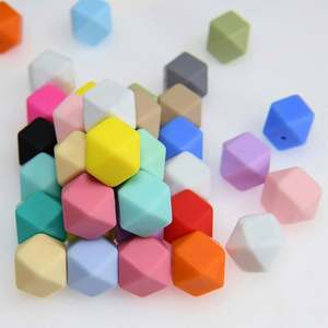 ลูกปัดซิลิโคนเกรดอาหารสีสันสดใสขนาด 14 มม. รูปทรงไม่สม่ำเสมอ สำหรับทำสายคล้องจุกนมหลอกเด็ก ขายส่ง - Product Image 4