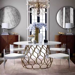 Modern Minimalist <strong>Velvet</strong> Upholstered <strong>Dining</strong> <strong>Chair</strong> Metal Footrest Transparent Acrylic Bar Stool for Outdoor Hotel Living Room Use - Product Image 3