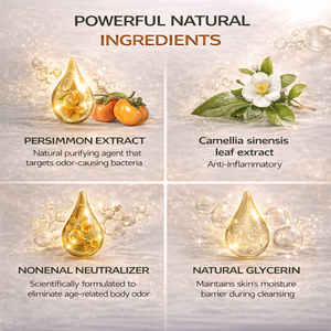 Persimmon Extract <b>Soap</b> Bar - Green Tea Polyphenols for Odor Control, Shea & Coconut Oil 24H Hydration - Product Image 4