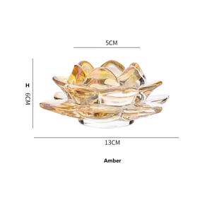 Tealight Crystal Glass <strong>Candle</strong> <strong>Holder</strong> <strong>Lotus</strong> Type Glass <strong>Candle</strong> <strong>Holder</strong> with Various Colors - Product Image 6