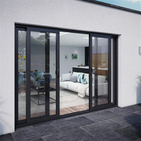 Portes coulissantes en aluminium à double vitrage NFRC AS2047 CE, portes coulissantes en aluminium pour l'extérieur, portes coulissantes pour balcon, portes en verre, portes métalliques pour maisons, portes intérieures avec cadre