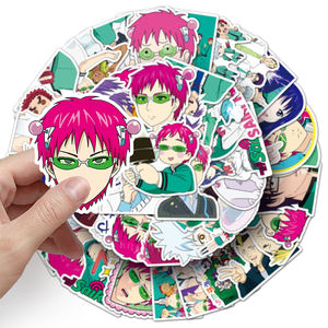 50 pièces haute qualité vinyle étanche dessin animé Anime autocollant décorations PVC <span class=keywords><strong>Saiki</strong></span> <span class=keywords><strong>Kusuo</strong></span> autocollant - Product Image 6