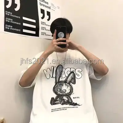 J&H fashion Plus Size Ropa De Hombre Hip Hop Graphic Tees Korean Style Graffiti Shirts Round Neck Shortsleeve Loose T Shirts