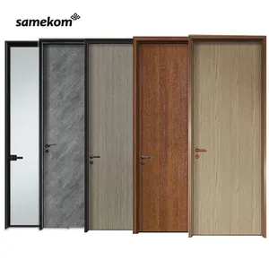SAMEKOM कारखाने के निर्माण फ्रेंच आवासीय बाहरी सुरक्षा प्रविष्टि Soundproofing ठोस लकड़ी एल्यूमीनियम दरवाजे