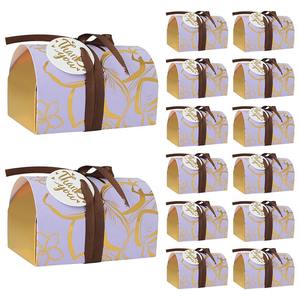 Elegante Caja de Dulces para Boda Europea, Caja de Regalo de Papel con Relieve Dorado, Materiales Reciclados, Múltiples Opciones de Color - Product Image 1
