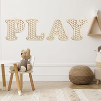 Décoration murale pour salle de jeux de 12 pouces, lettres en bois, décoration bohème pour chambre d'enfant, art mural pour salle de jeux, pièces en bois faciles à accrocher