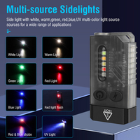 Lampe torche Boruit V10 haute puissance 1000 lumens EDC, lumière UV 365nm, mini lampe torche multifonctionnelle 12 modes avec fonction sonore