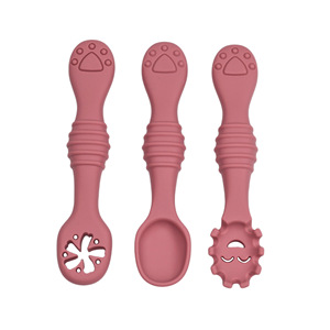 Juego de <span class=keywords><strong>Cuchara</strong></span> y Tenedor de Silicona para Bebé, Sin BPA, de Grado Alimenticio, Utensilios Suaves para el Aprendizaje del Bebé a Comer Solo (<span class=keywords><strong>BLW</strong></span>), Primera Etapa de Alimentación - Product Image 1