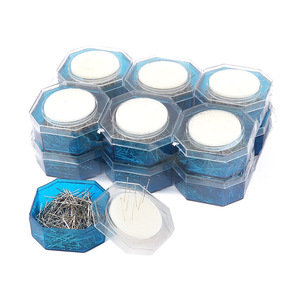 Foska bát giác hộp lưu trữ 300 cái 30mm bền và chống oxy hóa bạc dressmaker's may <span class=keywords><strong>pins</strong></span> cho vải với đầu phẳng - Product Image 1