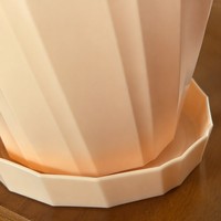 Pot de fleurs en plastique blanc avec texture géométrique 3D, léger et durable, pour salon, balcon, bureau