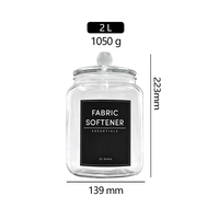 2000ML 64oz Récipients hermétiques pour dosettes de buanderie Pot en verre transparent en poudre de détergent avec couvercles