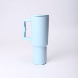 Double Wall Car H4.0 Handle <b>Travel</b> Tumbler 40oz <b>Mug</b> <b>Lid</b> Straw Anti-Slip OEM Custom Brand ODM - Product Image 6