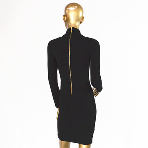 <span class=keywords><strong>Robe</strong></span> de hanche à manches longues pour femmes automne/hiver, haute élasticité, dos en métal, <span class=keywords><strong>robe</strong></span> <span class=keywords><strong>moulante</strong></span> avec fermeture éclair - Product Image 5