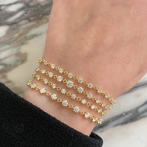 Đá Quý Tình Yêu Ghi Chú Kim Cương Tennis Vòng Đeo Tay Hơn 925 Bạc Đá Lấp Lánh Tinh Tế Chuỗi Vòng Đeo Tay - Product Image 5