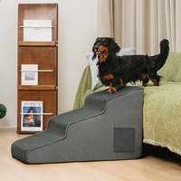 Rampe pliable de luxe pour chien, mini-escalier léger pour animaux de compagnie, marches modernes en polaire pour animaux de compagnie pour l'ice et la neige, idéal pour les lits et canapés hauts