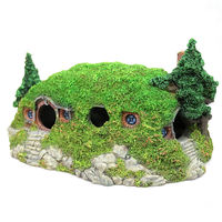 Aquarium moderne écologique en plastique, volume personnalisé, artisanat en résine, simulation de maison en paille, accessoires de décoration pour aquarium
