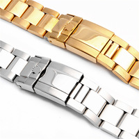 Bracelet de montre Solid 3-Link Oyster Diver 20 mm en acier inoxydable bicolore avec maillon d'extrémité de 17 mm pour Rolex Daytona