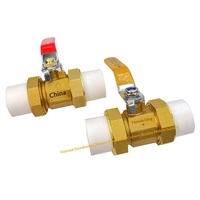 Robinet à boisseau sphérique traversant en laiton PPR DN25 manuel pour soudage à chaud, usage en génie thermique pour eau/gaz/huile Yuhuan