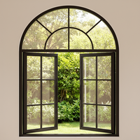 Fenêtre fixe en aluminium à double vitrage pare-balles anti-ouragan Top Bright Hurricane Impact avec persiennes, personnalisable pour la maison