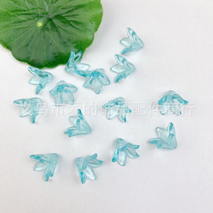 Cuentas de flores acrílicas de 16x23 mm, color azul claro, para la fabricación de joyas, accesorios de bricolaje - Product Image 4