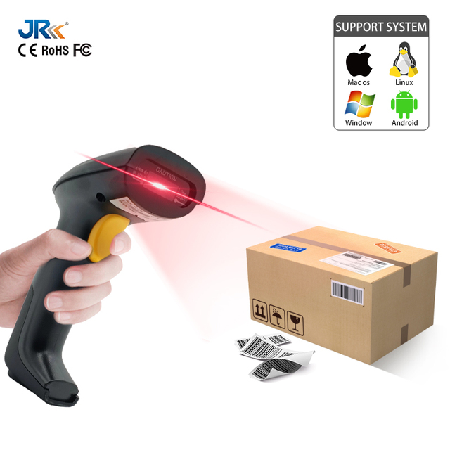 JR 710D Hot QR Handheld Barcode Reader Wired 2D Barcode Scanner, 1D&2D Code Drop-proof Qr Code Scanner
